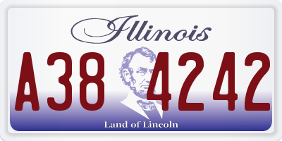 IL license plate A384242