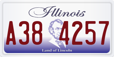 IL license plate A384257