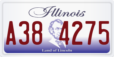IL license plate A384275