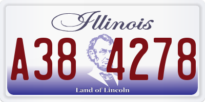 IL license plate A384278