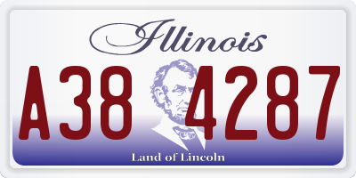 IL license plate A384287