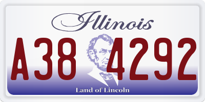 IL license plate A384292