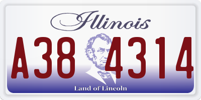 IL license plate A384314