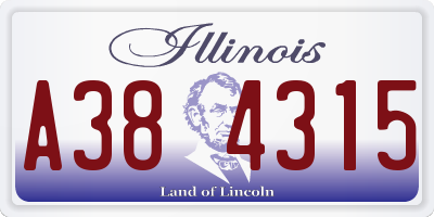 IL license plate A384315