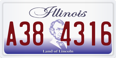 IL license plate A384316