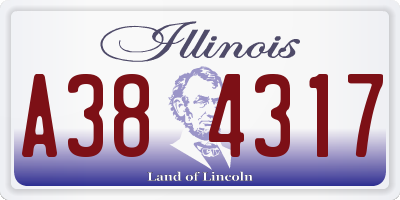IL license plate A384317