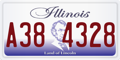 IL license plate A384328