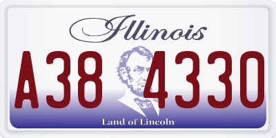 IL license plate A384330