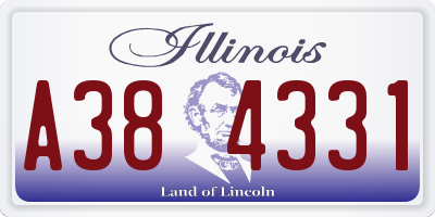 IL license plate A384331