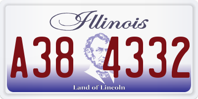 IL license plate A384332