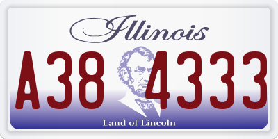 IL license plate A384333