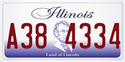 IL license plate A384334