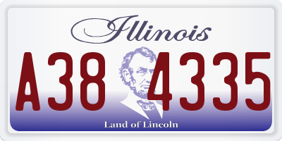 IL license plate A384335