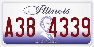 IL license plate A384339