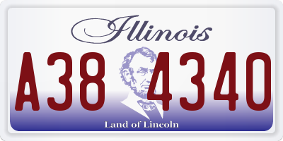 IL license plate A384340