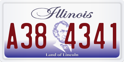 IL license plate A384341