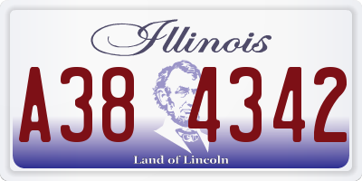 IL license plate A384342