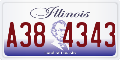 IL license plate A384343