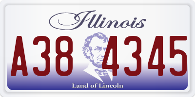 IL license plate A384345