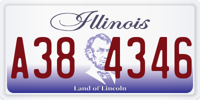 IL license plate A384346