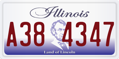 IL license plate A384347