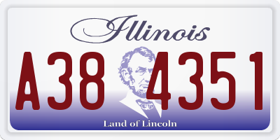 IL license plate A384351