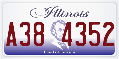 IL license plate A384352