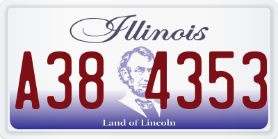 IL license plate A384353