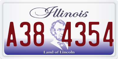 IL license plate A384354