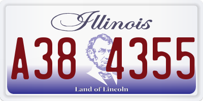 IL license plate A384355