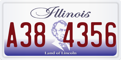 IL license plate A384356