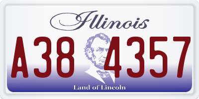 IL license plate A384357