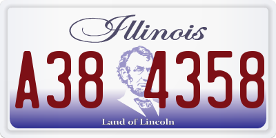 IL license plate A384358