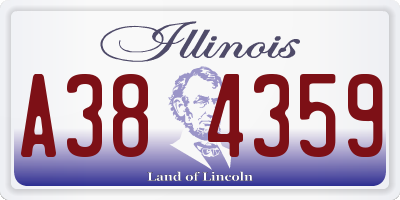 IL license plate A384359