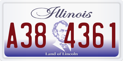 IL license plate A384361