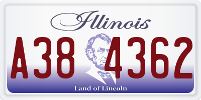 IL license plate A384362