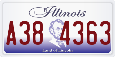 IL license plate A384363