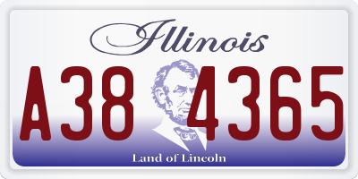 IL license plate A384365