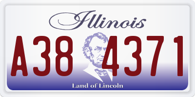 IL license plate A384371