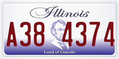IL license plate A384374