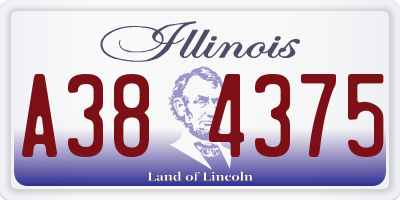 IL license plate A384375