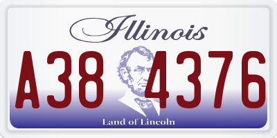 IL license plate A384376