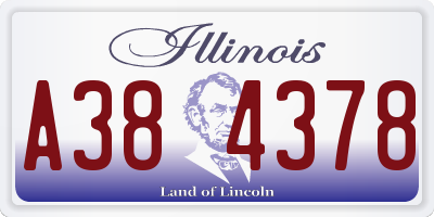 IL license plate A384378