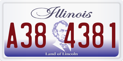 IL license plate A384381