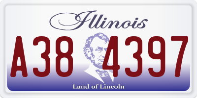 IL license plate A384397