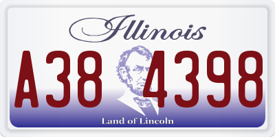 IL license plate A384398