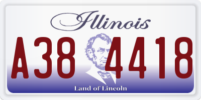 IL license plate A384418