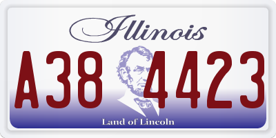 IL license plate A384423