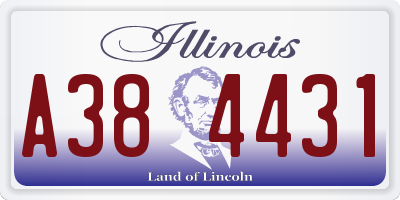 IL license plate A384431
