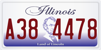 IL license plate A384478